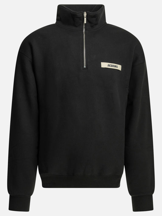 Half zip sweatshirts Logo  Black - Jacquemus Men | PDP | VIETTI Online Store 

