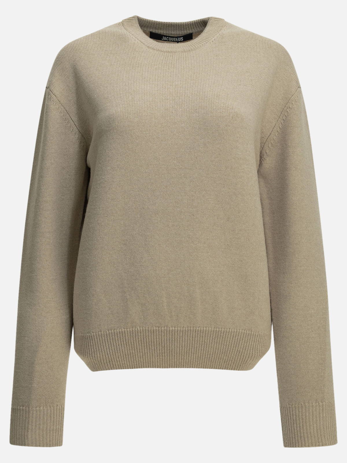 Jacquemus "La Maille Moulin" Crew-Neck Sweater Beige


