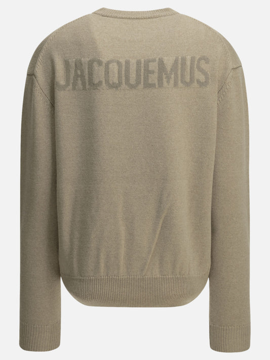 Jacquemus "La Maille Moulin" Crew-Neck Sweater Beige


