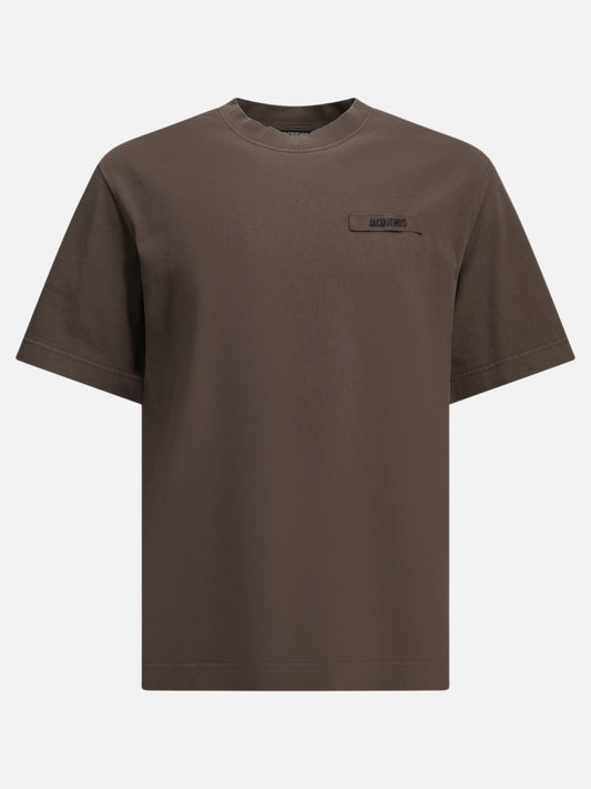 T-shirt girocollo Logo  Marrone - Jacquemus Uomo | VIETTI Online Store 
