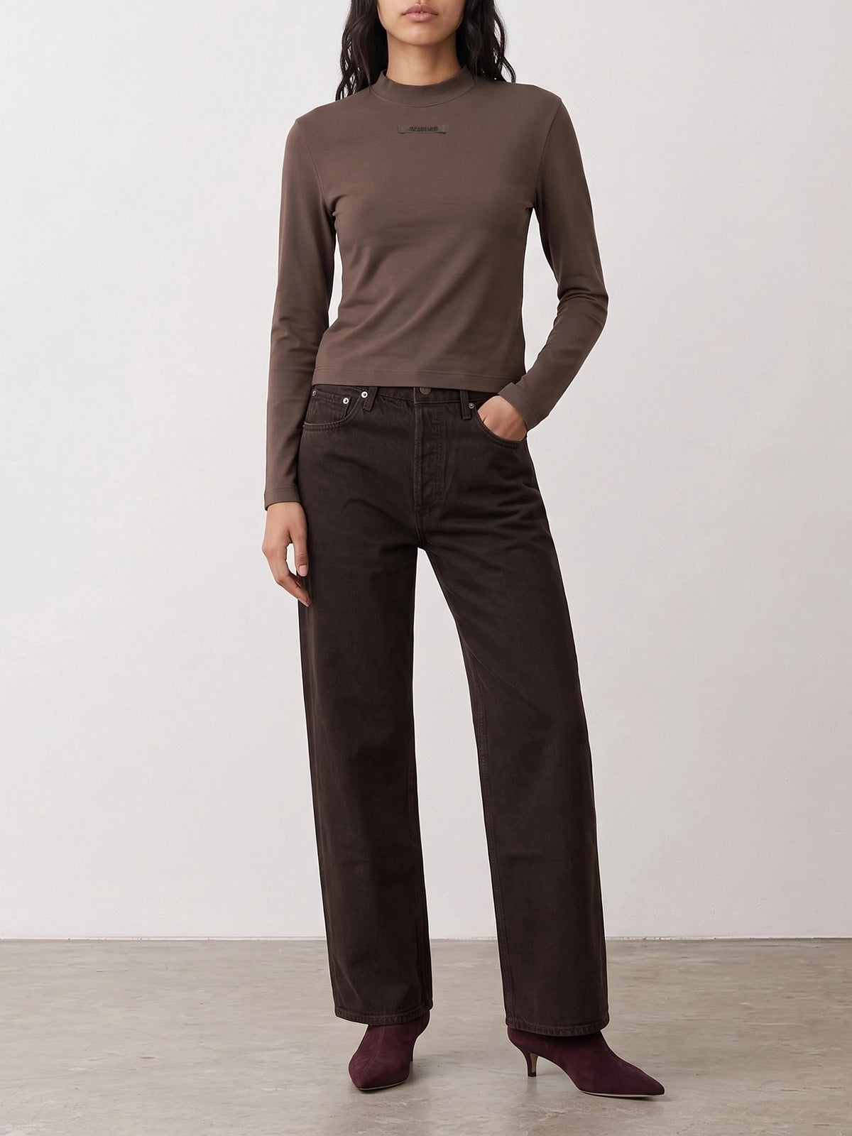 Jacquemus "Gros Grain" crew-neck T-shirt Brown - VIETTI