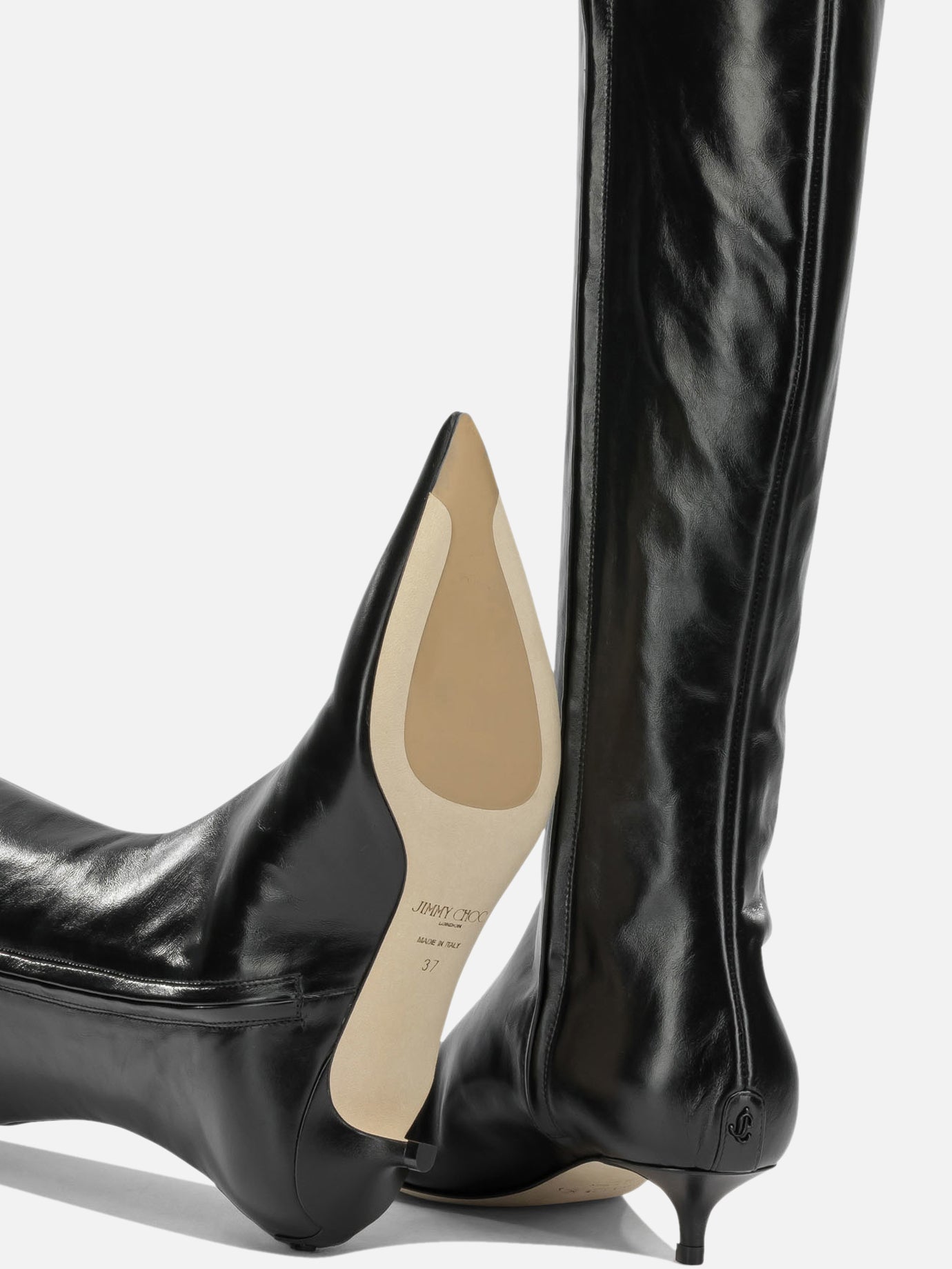 Jimmy Choo "Amis 35MM" Knee-High Boots Black


