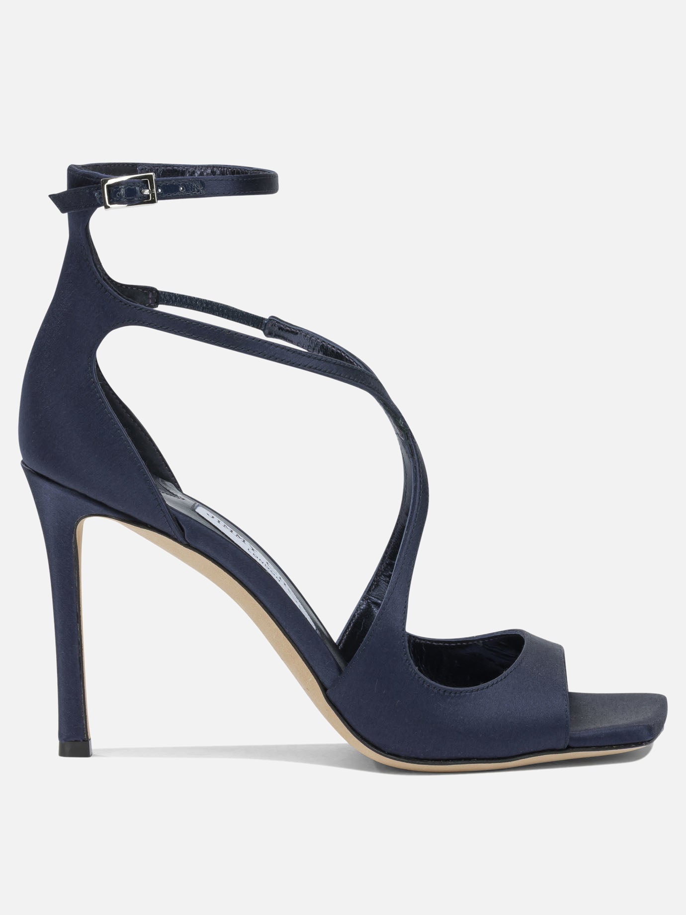 Heeled sandals 100% fabric - 100% leather  Blue - Jimmy Choo Women | PDP | VIETTI Online Store | thumbnail