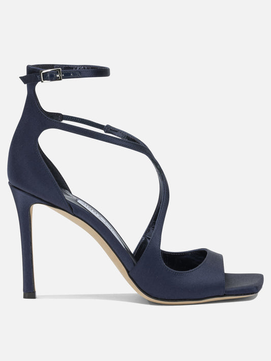 Heeled sandals 100% fabric - 100% leather  Blue - Jimmy Choo Women | PDP | VIETTI Online Store 
