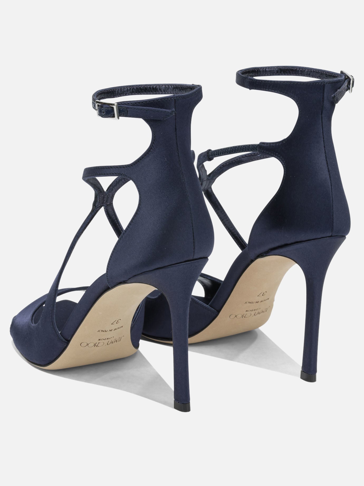 Heeled sandals 100% fabric - 100% leather  Blue - Jimmy Choo Women | PDP | VIETTI Online Store | thumbnail_4