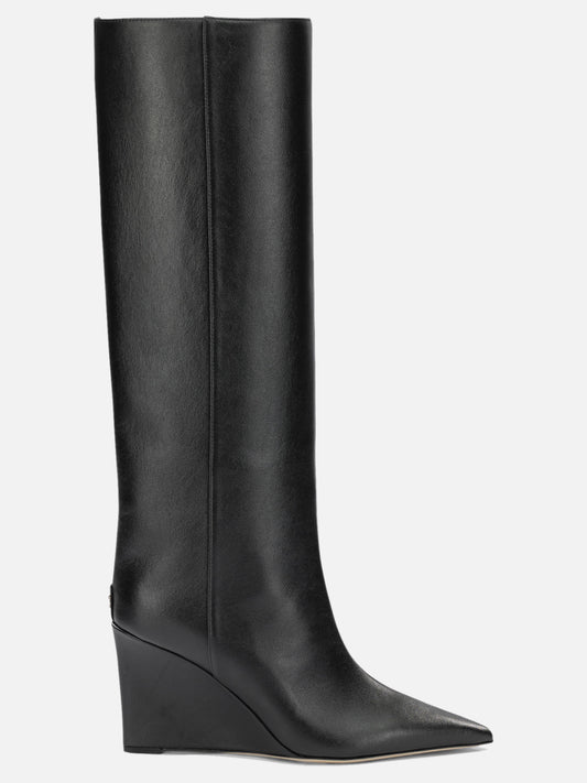 Knee-high 100% calf leather - 50% calf leather 50% rubber  Black - Jimmy Choo Women | PLP | VIETTI Online Store 
