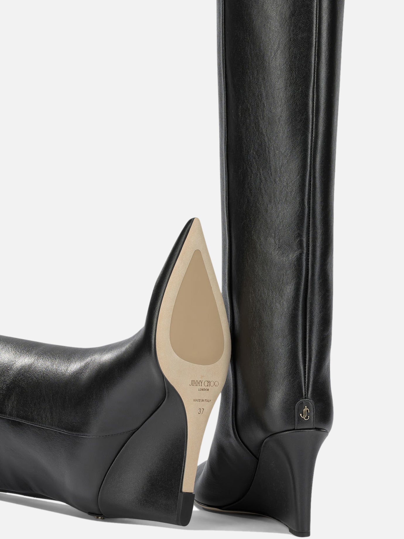 Knee-high 100% calf leather - 50% calf leather 50% rubber  Black - Jimmy Choo Women | PDP | VIETTI Online Store | Zoom-Modal_5
