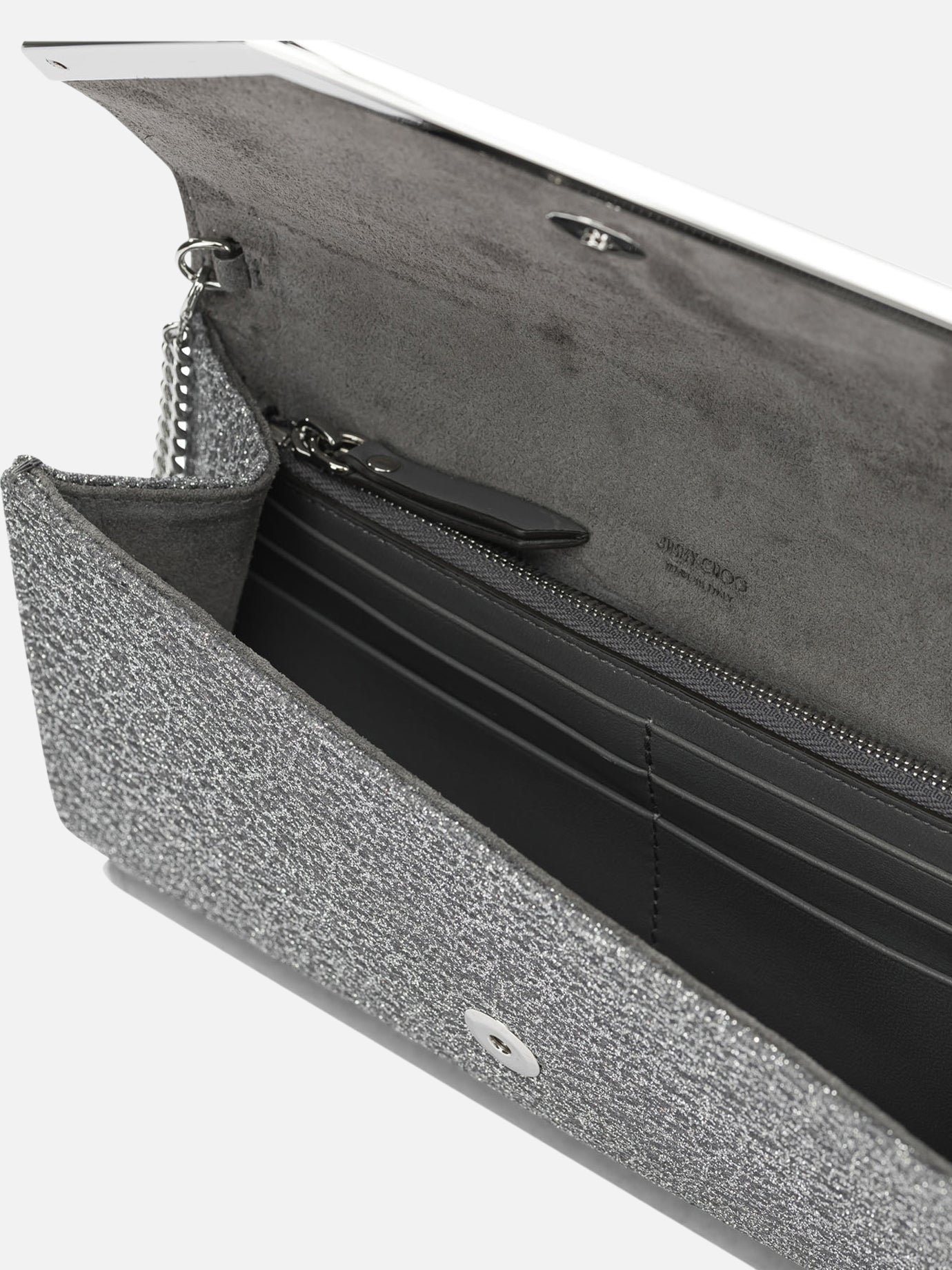 Pochette 70% fabric 20% calf leather 10% brass  Argento - Jimmy Choo Donna | PDP | VIETTI Online Store | Zoom-Modal_5
