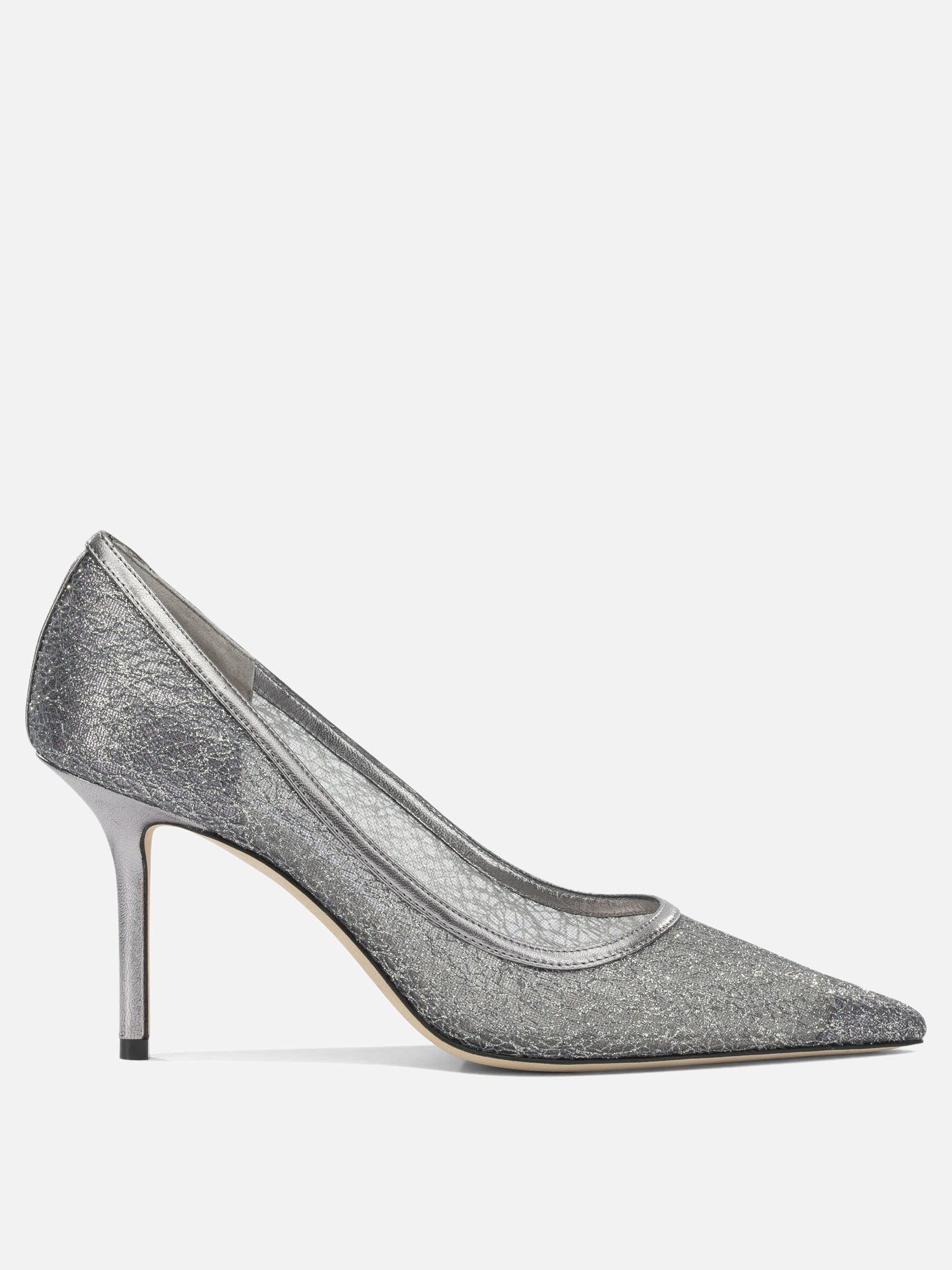 Pumps 90% textile 10% lamb leather - 100% calf leather  Silver - Jimmy Choo Women | PDP | VIETTI Online Store | Zoom-Modal
