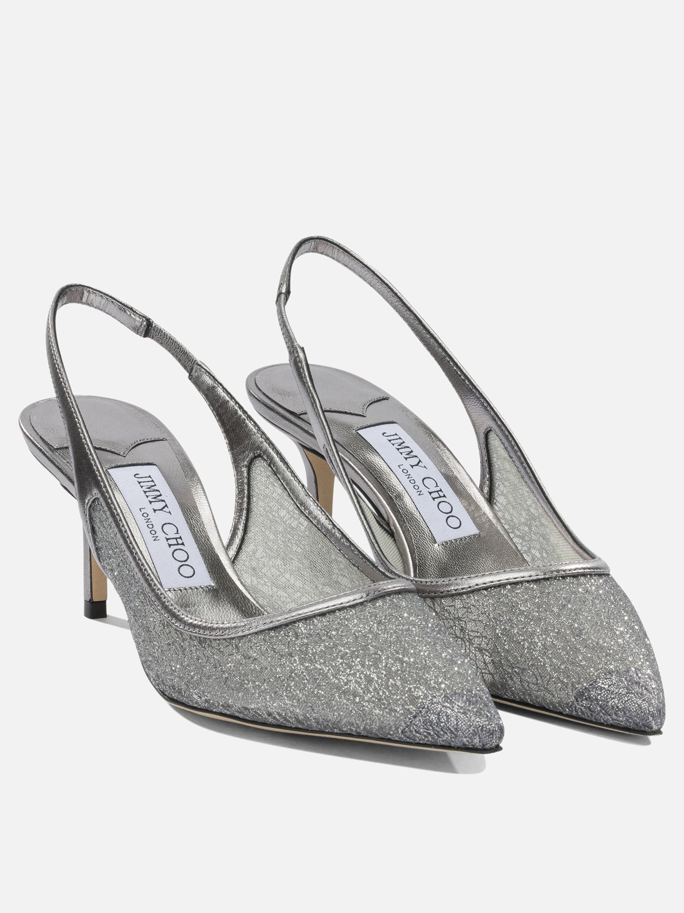 Slingbacks 100% fabric - 100% calf leather  Grey - Jimmy Choo Women | PDP | VIETTI Online Store | thumbnail_2