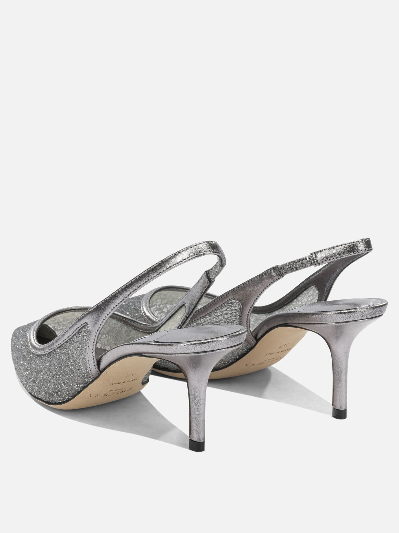 Slingbacks 100% fabric - 100% calf leather  Grey - Jimmy Choo Women | PDP | VIETTI Online Store | thumbnail_4