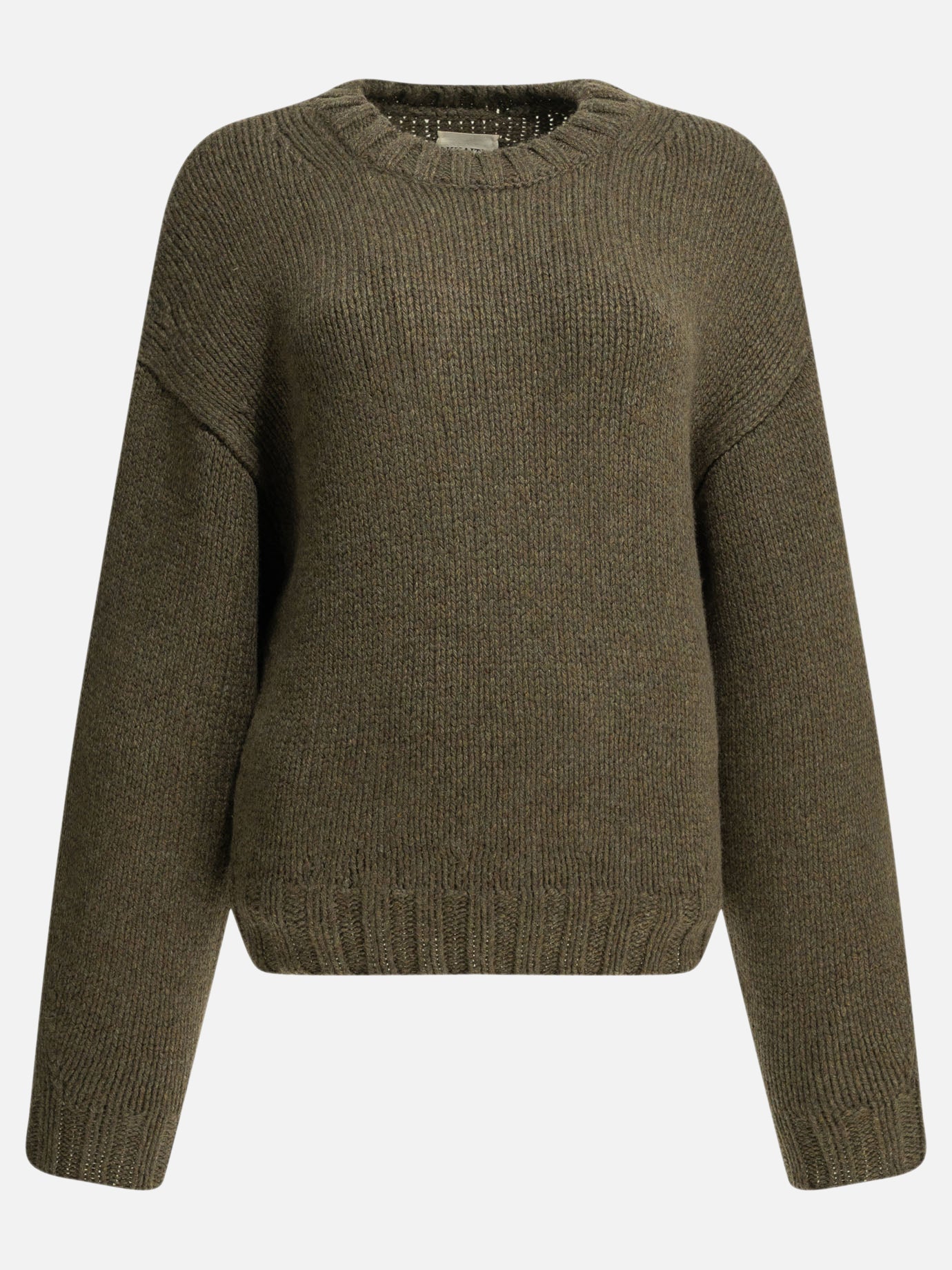 Crewneck sweaters Solid colour  Green - Khaite Women | PDP | VIETTI Online Store | thumbnail