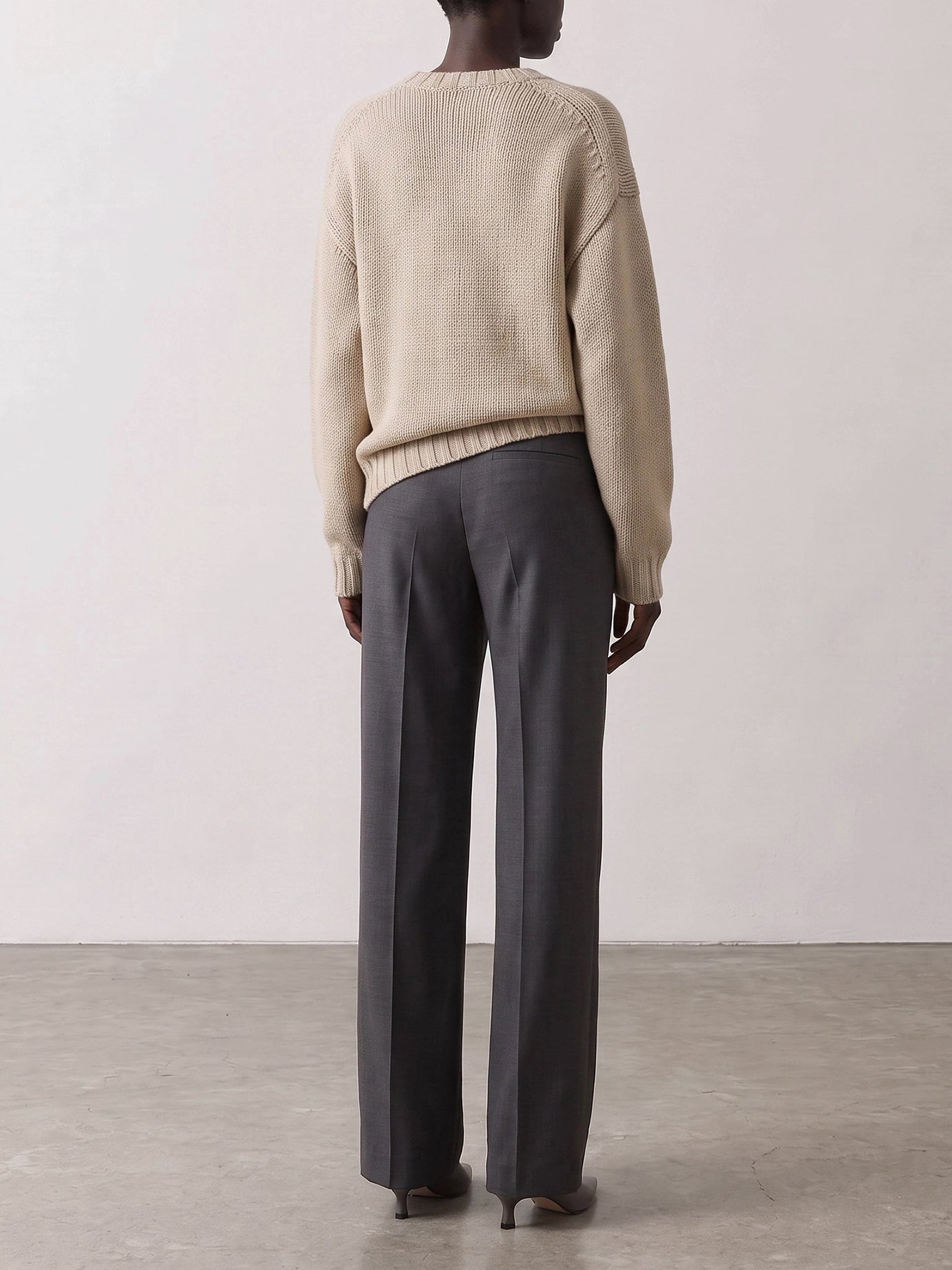 Crewneck sweaters Solid colour  White - Khaite Women | PDP | VIETTI Online Store | thumbnail_3
