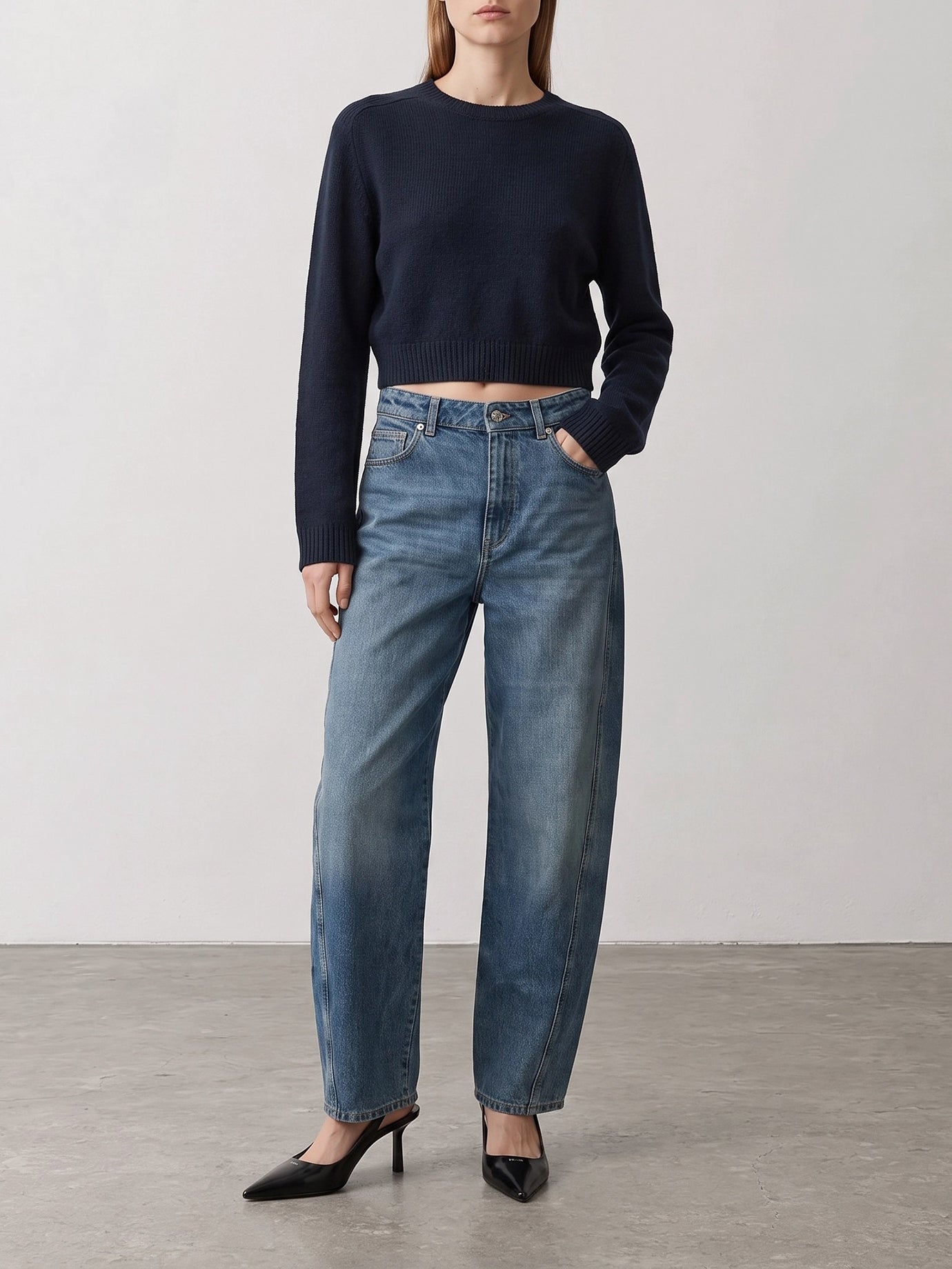 Crewneck sweaters Solid colour  Blue - Khaite Women | PDP | VIETTI Online Store | Zoom-Modal_2
