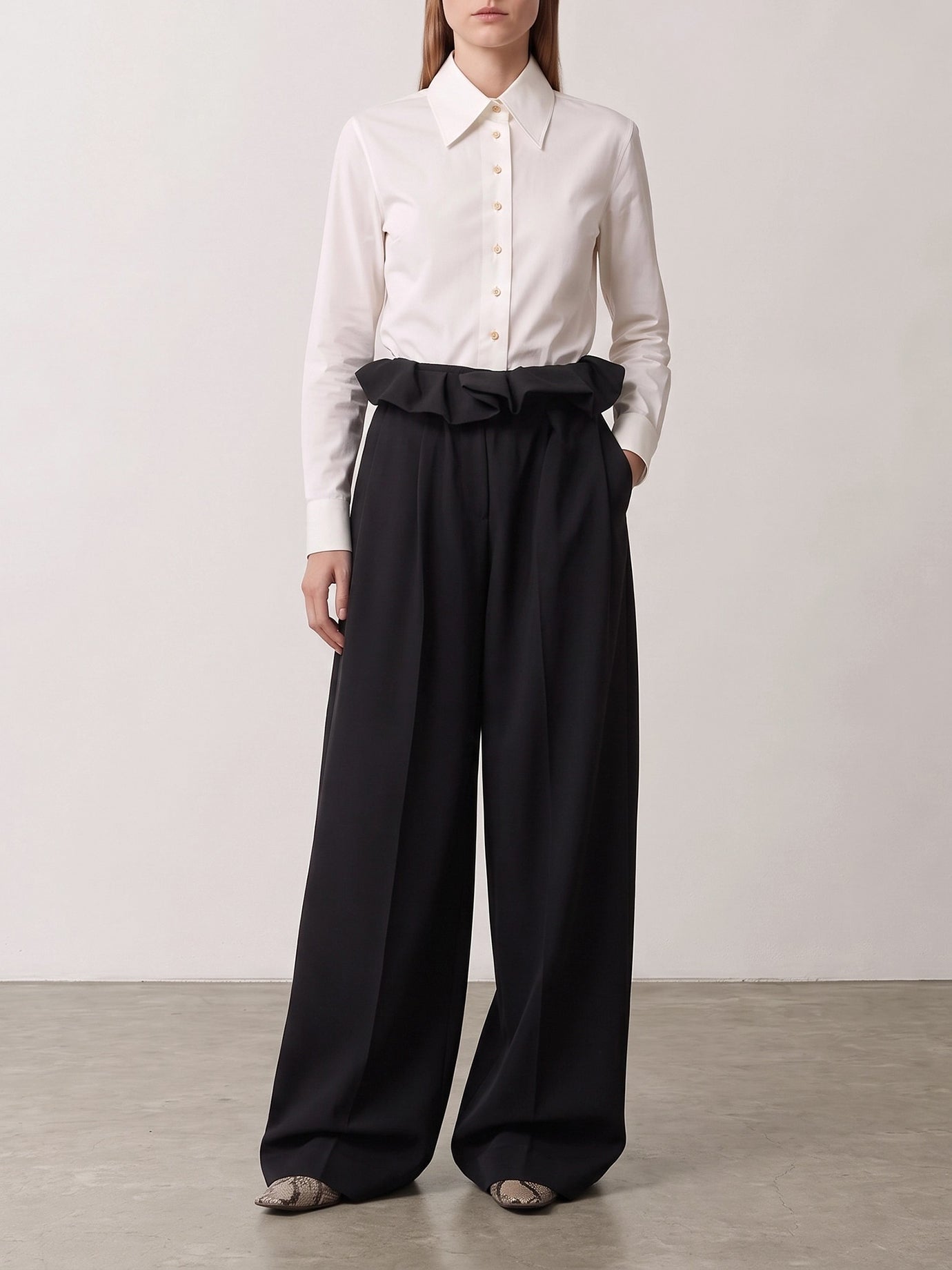 Tailored trousers Solid colour  Black - Khaite Women | PDP | VIETTI Online Store | thumbnail_2
