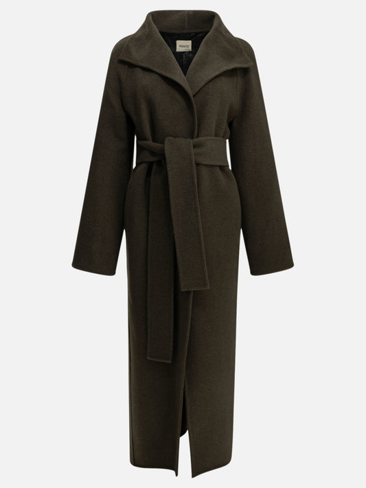 Long coats Solid colour  Green - Khaite Women | PDP | VIETTI Online Store 
