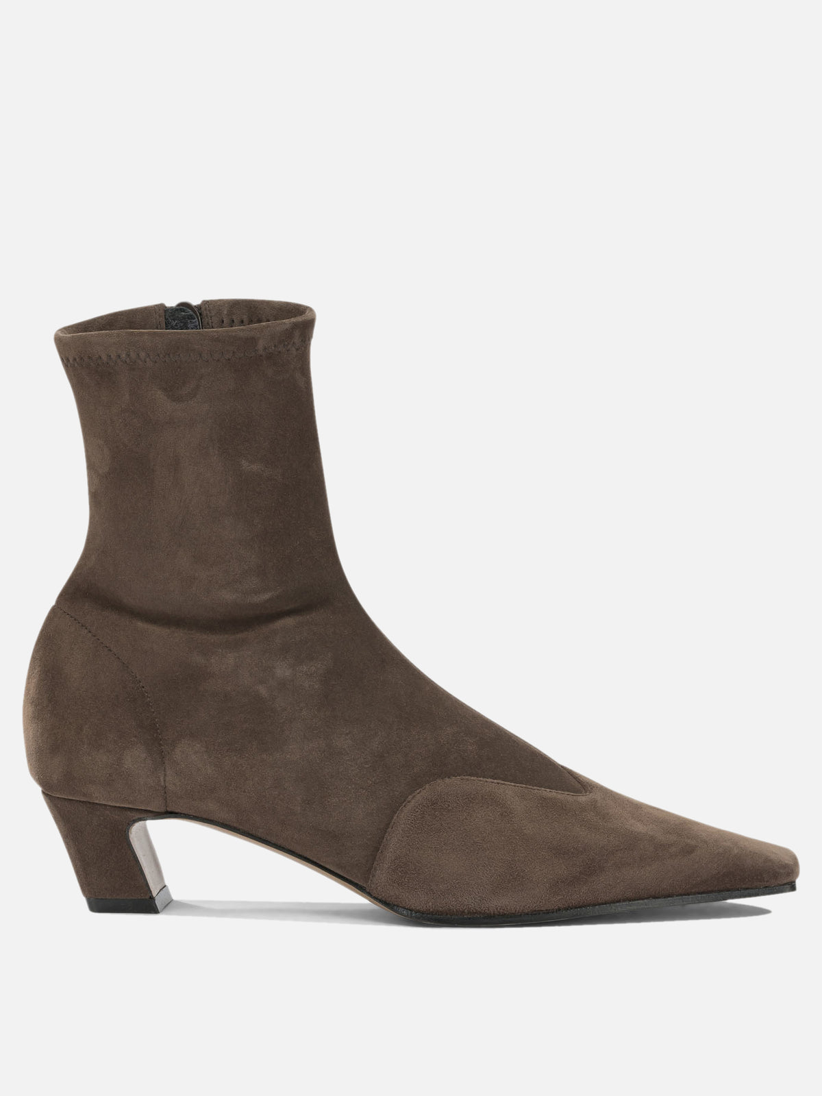 Khaite "Nevada Stretch 40MM" Ankle Boots with Zipper Brown

