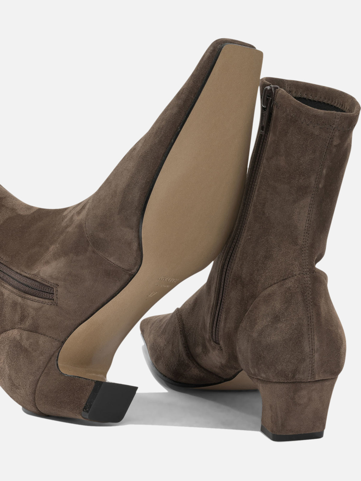Khaite "Nevada Stretch 40MM" Ankle Boots with Zipper Brown - VIETTI