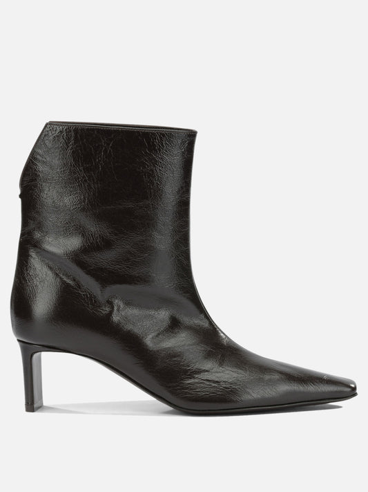 Khaite "Ona 55MM" Pull-On Ankle Boots Brown


