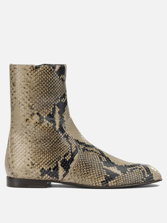 Zipped boots 100% calf leather - 100% calf leather  Beige - Khaite Women | PDP | VIETTI Online Store 
