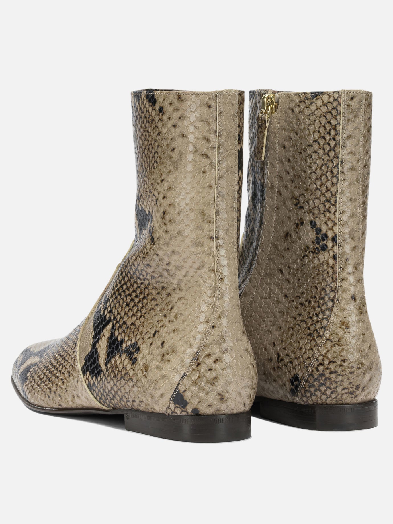 Zipped boots 100% calf leather - 100% calf leather  Beige - Khaite Women | PDP | VIETTI Online Store | thumbnail_4