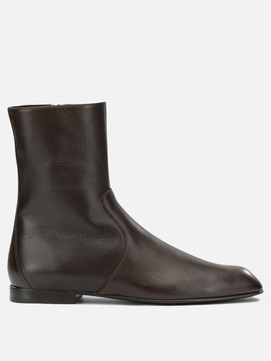 Zipped boots 100% calf leather - 100% calf leather  Brown - Khaite Women | PDP | VIETTI Online Store 
