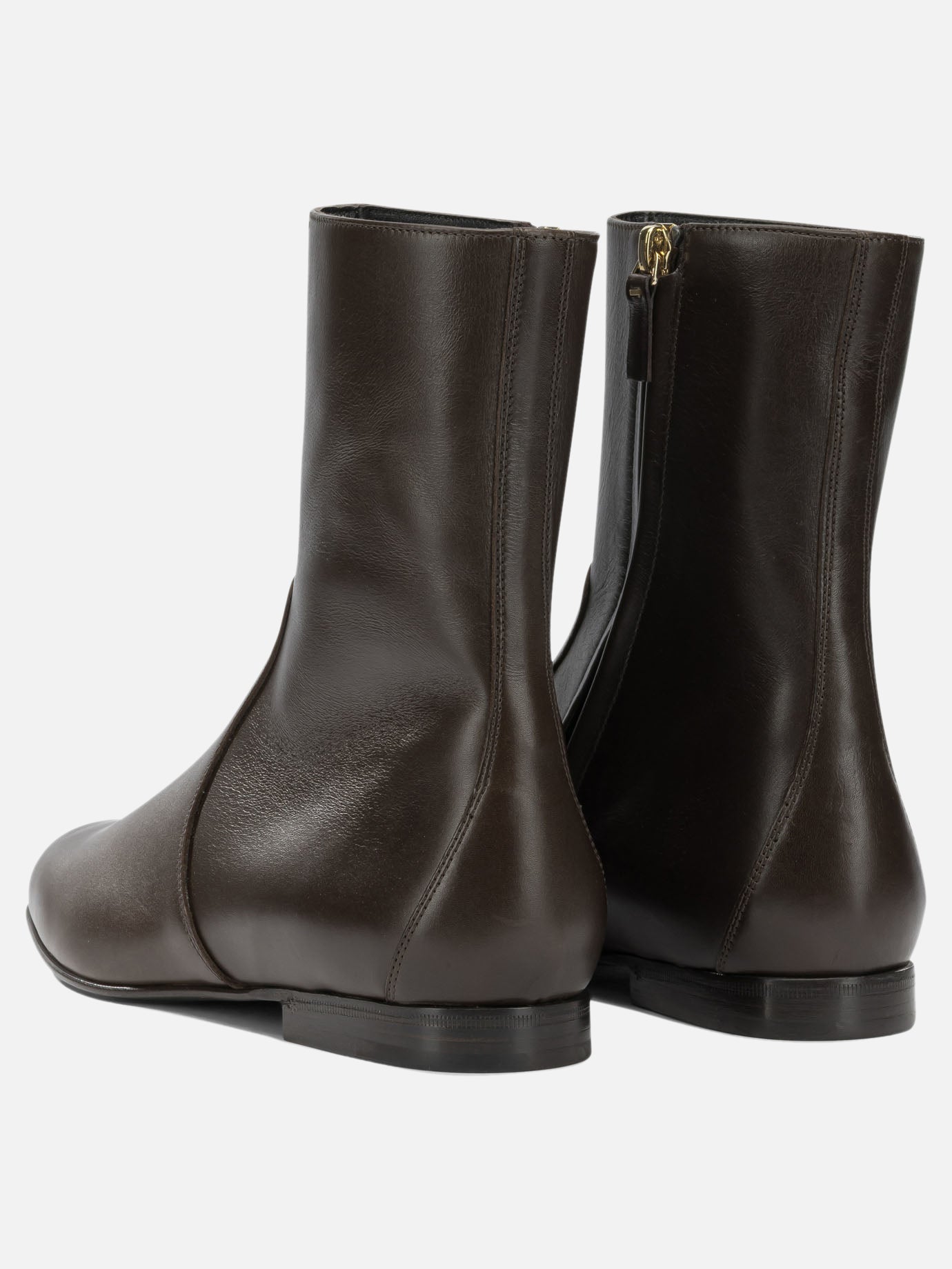 Zipped boots 100% calf leather - 100% calf leather  Brown - Khaite Women | PDP | VIETTI Online Store | Zoom-Modal_4
