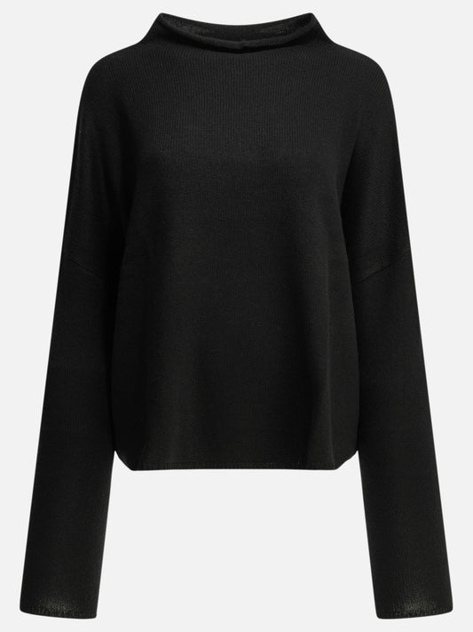 Lisa Yang "Sandy" Boat-Neck Sweater Black

