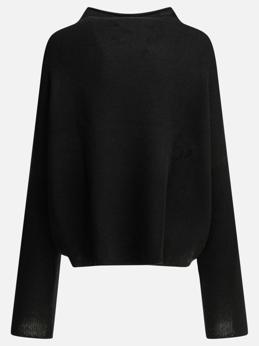 Lisa Yang "Sandy" Boat-Neck Sweater Black


