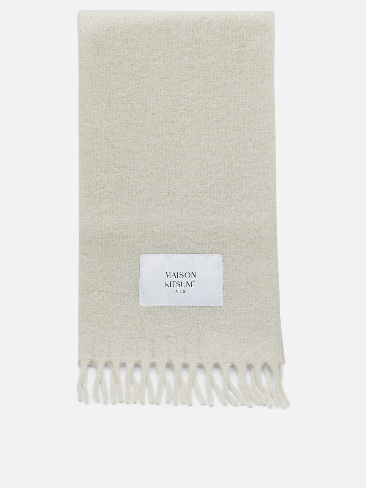 Maison Kitsuné Alpaca Fringed Scarf Beige - VIETTI