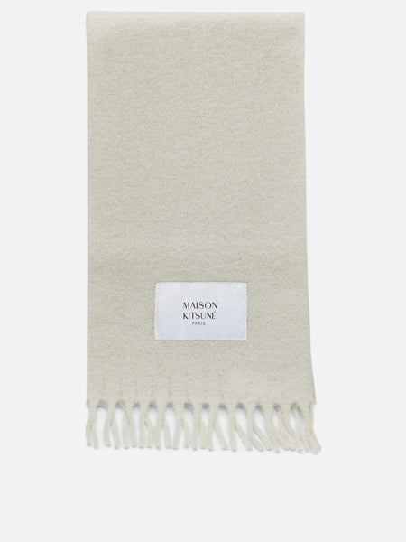 MAISON KITSUNÉ PLAIN FRINGED マフラー エクリュ Maison Kitsuné Alpaca Fringed Scarf LM06206WA0022 Beige - Men