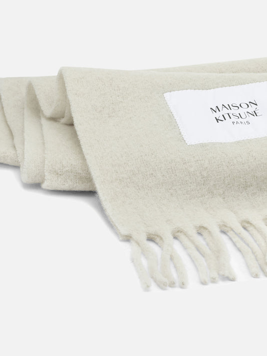 Maison Kitsuné Alpaca Fringed Scarf Beige

