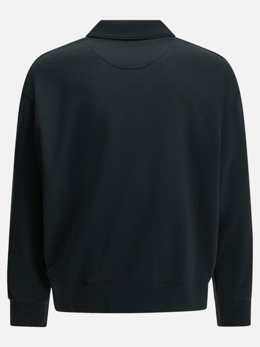 Maison Kitsuné "Profile Fox" Polo-Collar Sweatshirt Blue

