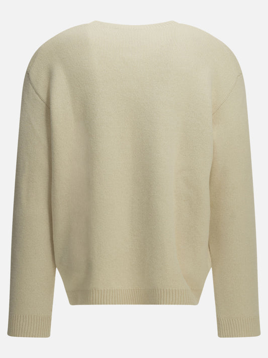 Maison Kitsuné "Fox Head Milano" Crew-Neck Sweater White

