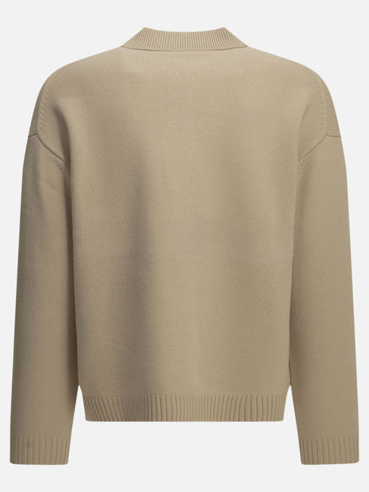 Maison Kitsuné "Fox Head" Polo Sweater Beige

