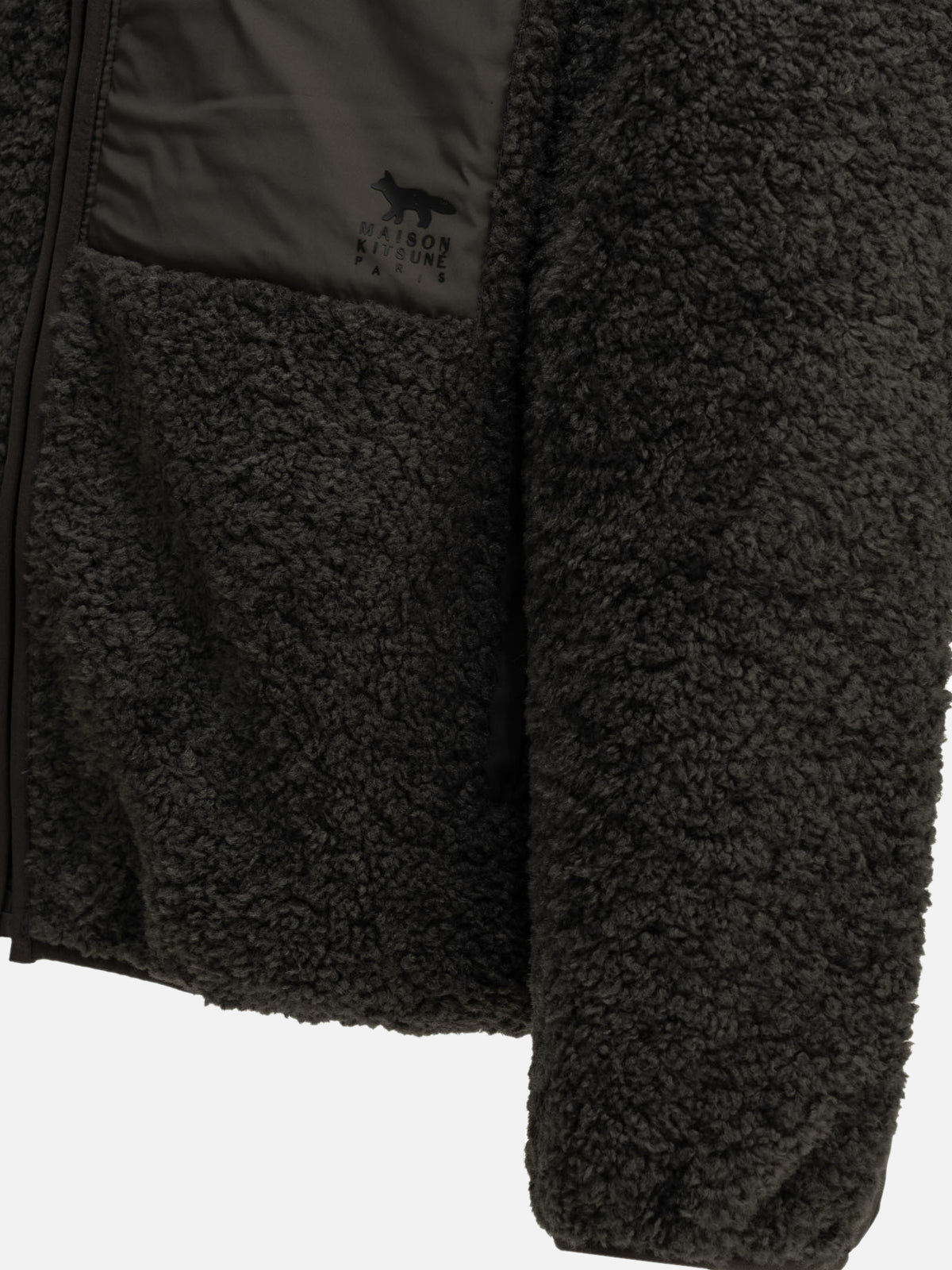 Maison Kitsuné Fleece Jacket with Logo Grey - VIETTI
