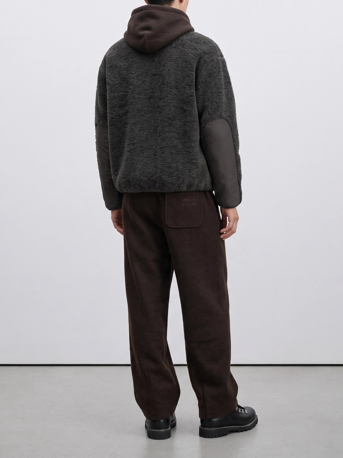 Maison Kitsuné Fleece Jacket with Logo Grey