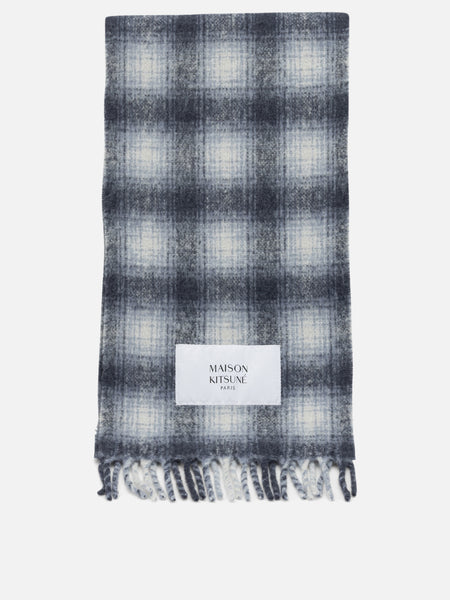 Maison Kitsuné Alpaca Fringed Scarf MRUAT10WA0022 Blue - Men | VIETTI