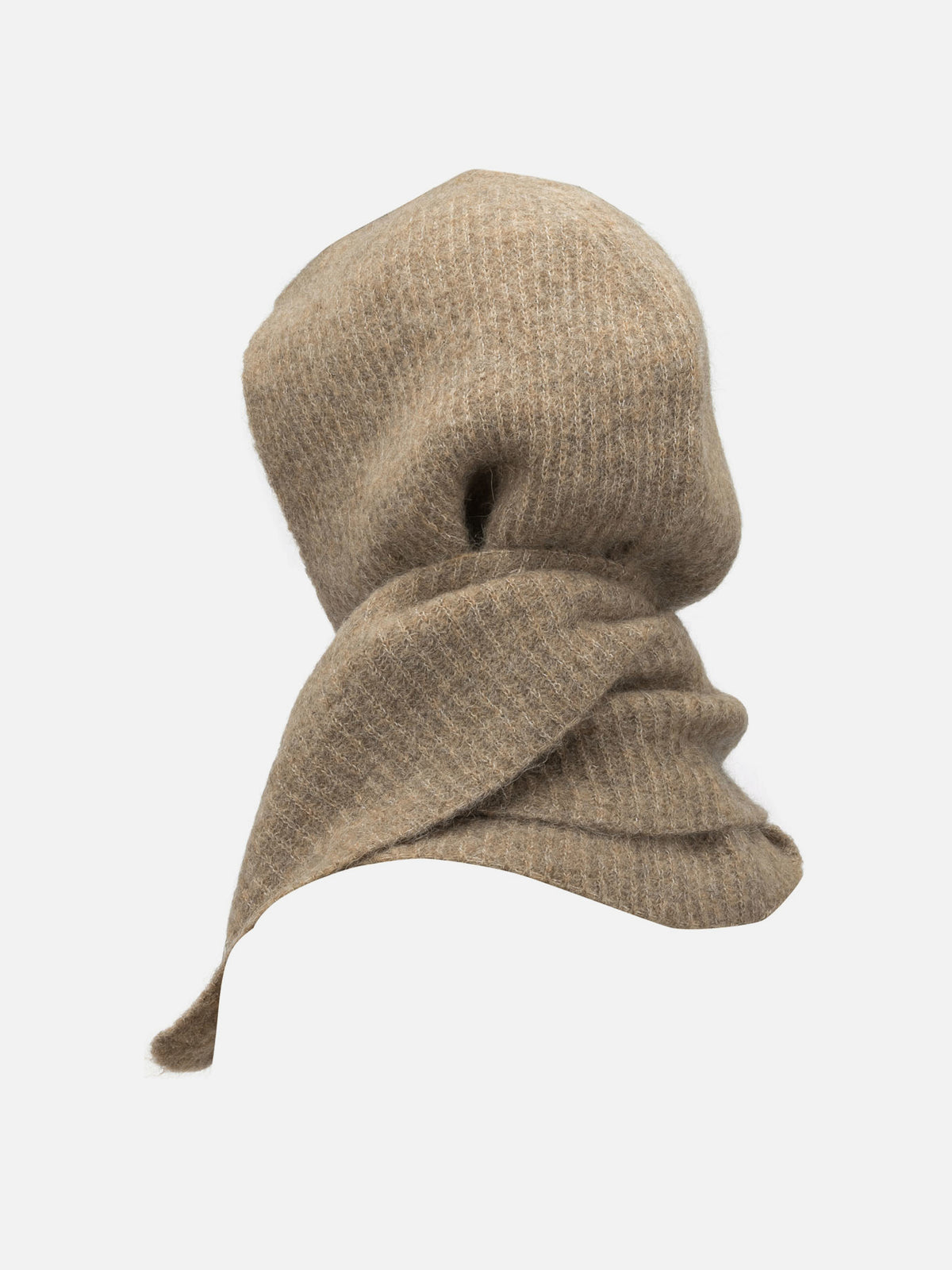 Maison Kitsuné Sciarpa a cappuccio con logo Marrone - VIETTI