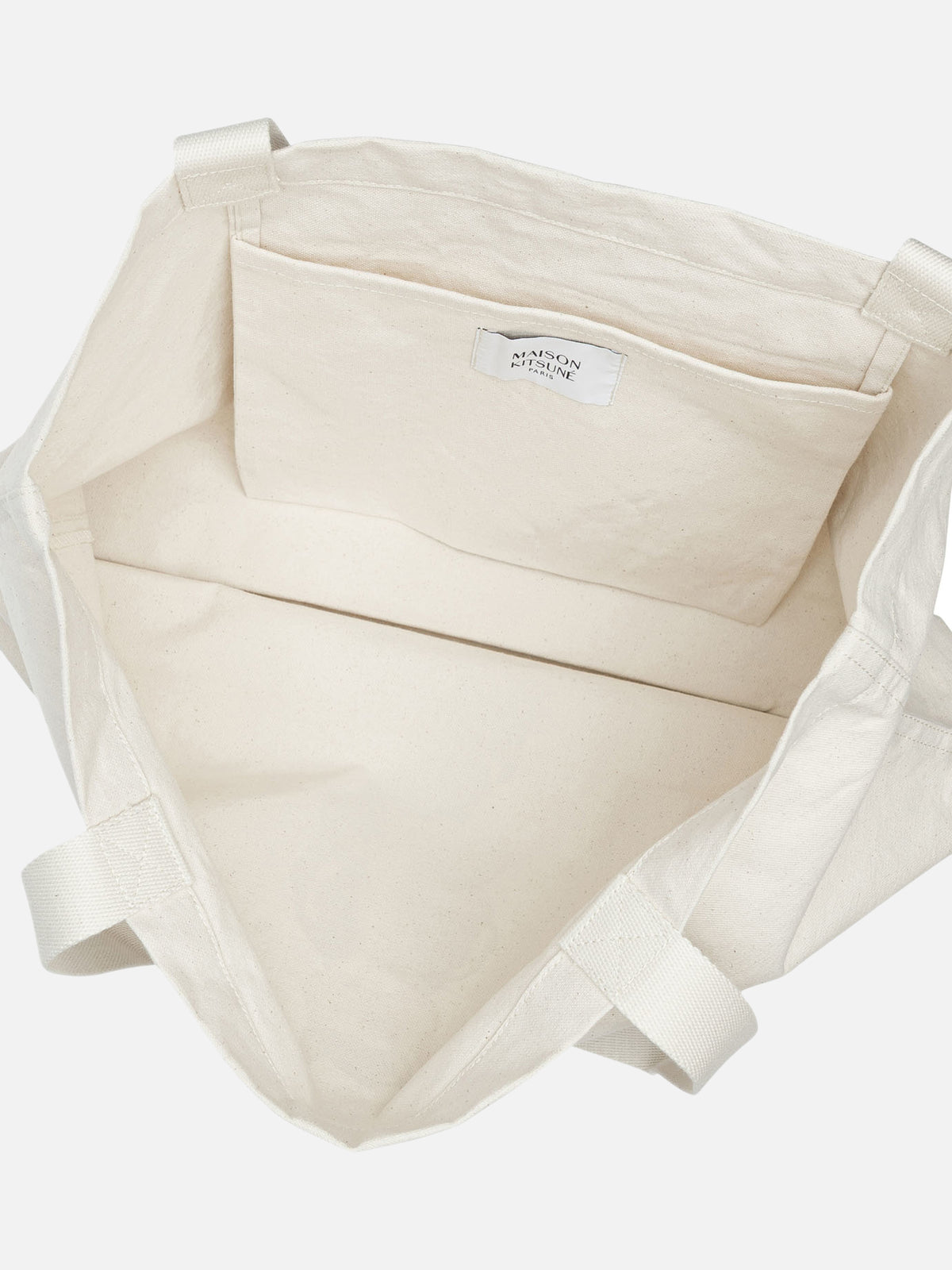 Maison Kitsuné "Weekend Fox" Large Shoulder Bag Beige - VIETTI