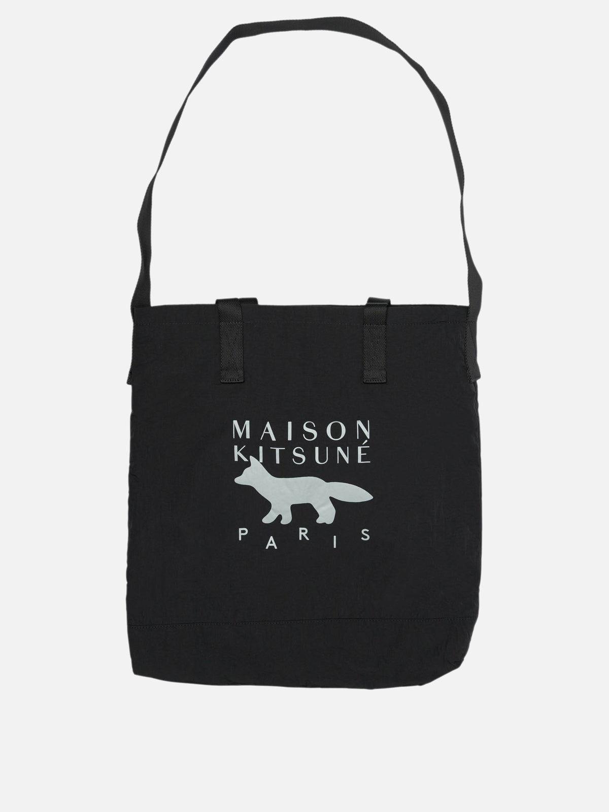 Maison Kitsuné Shoulder bag with large logo Black

