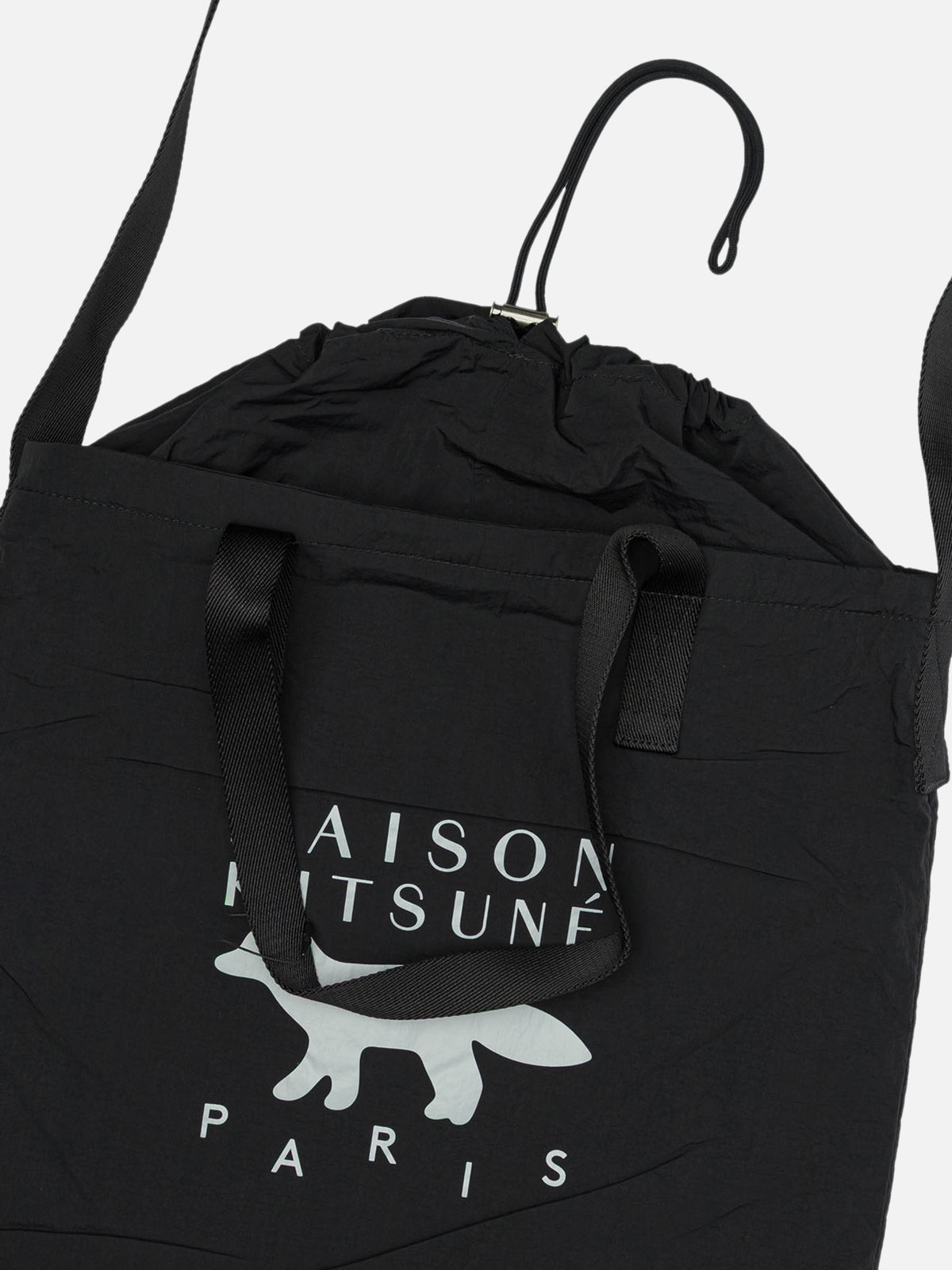 Maison Kitsuné Shoulder bag with large logo Black

