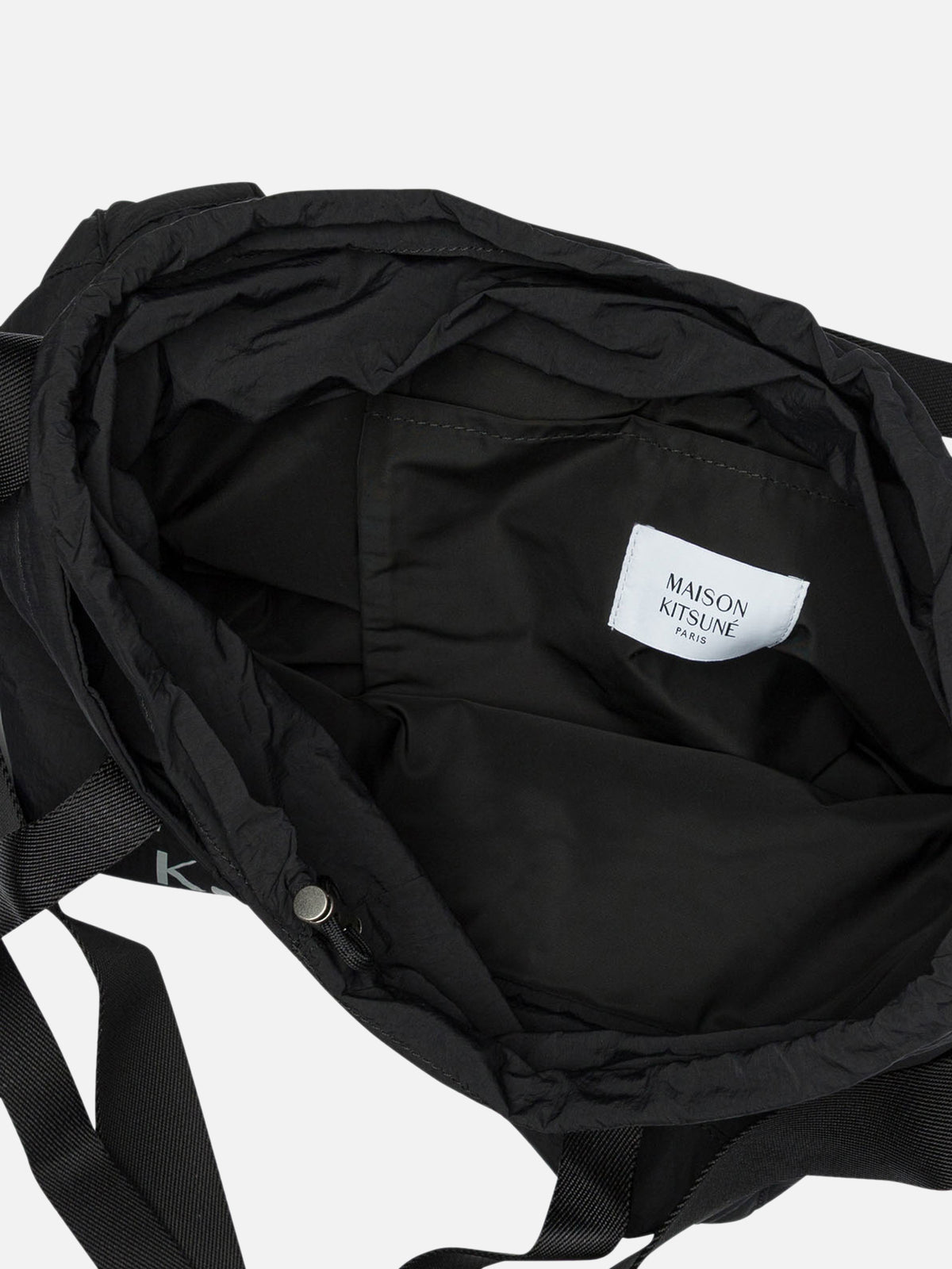 Maison Kitsuné Shoulder bag with large logo Black

