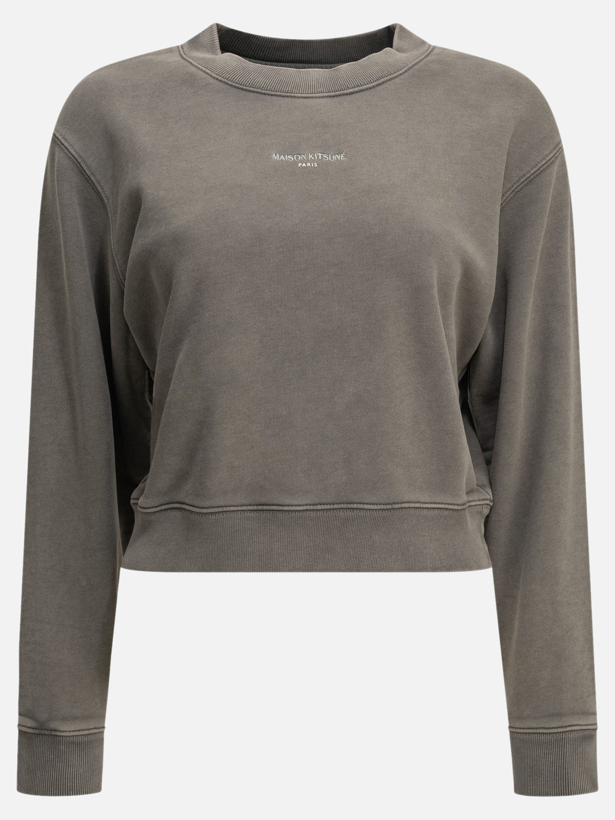Maison Kitsuné Crewneck sweatshirt with logo Grey - VIETTI