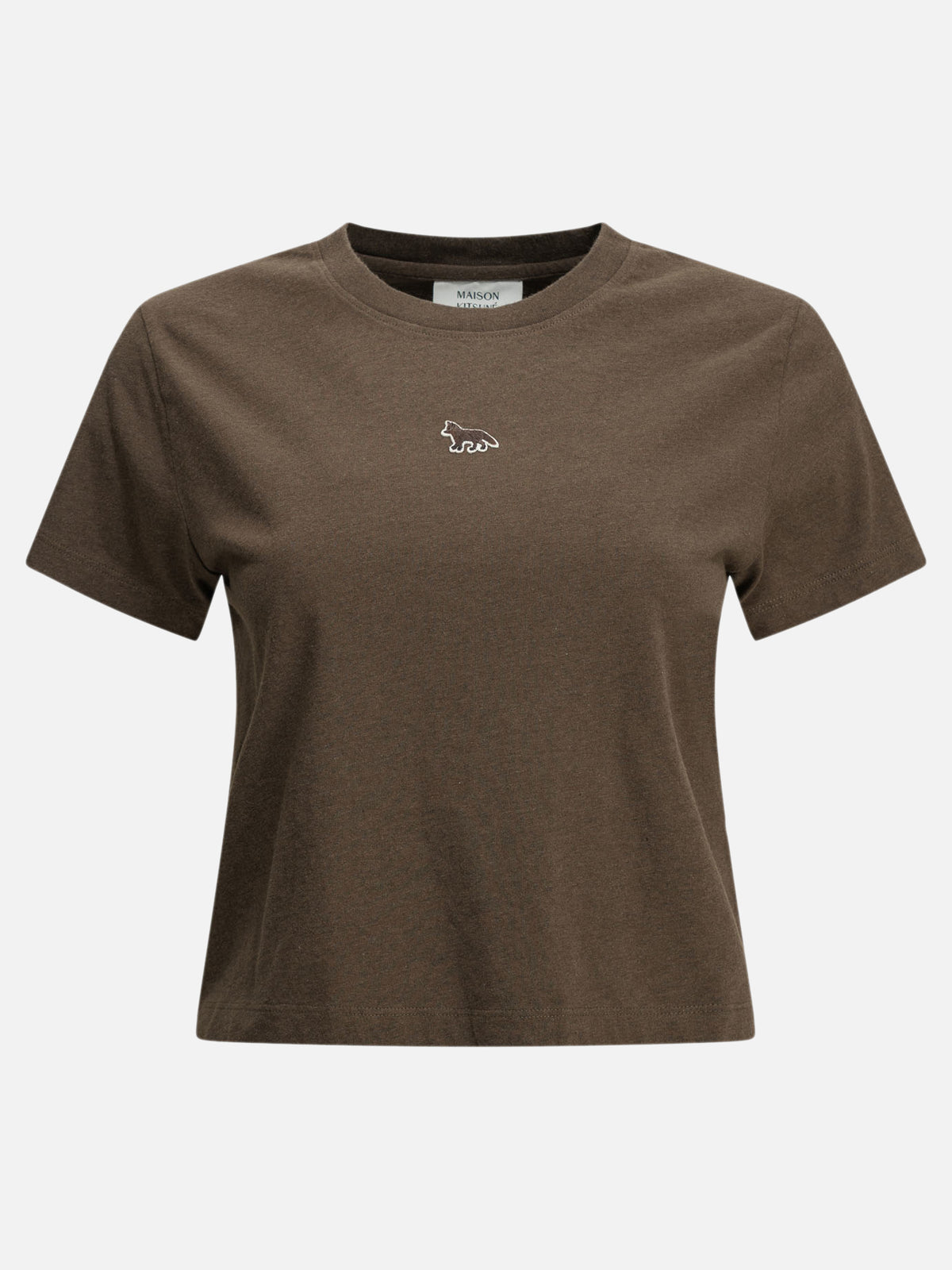 Maison Kitsuné "Baby Fox" Crew-Neck T-Shirt Brown - VIETTI