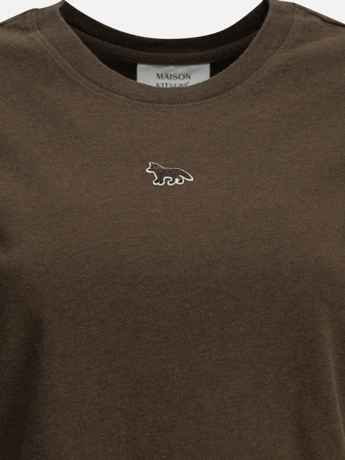 Maison Kitsuné "Baby Fox" Crew-Neck T-Shirt Brown

