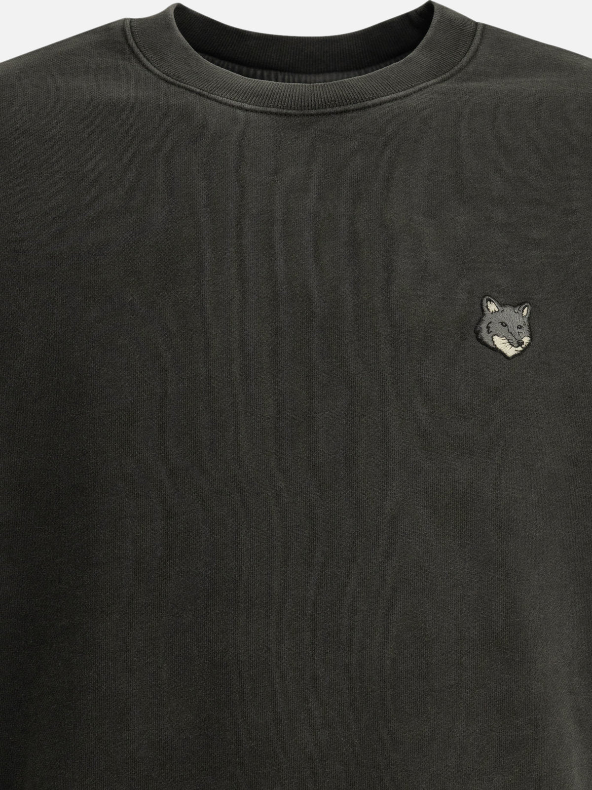Maison Kitsuné "Fox Head Faded" Crew Neck Sweatshirt Black - VIETTI