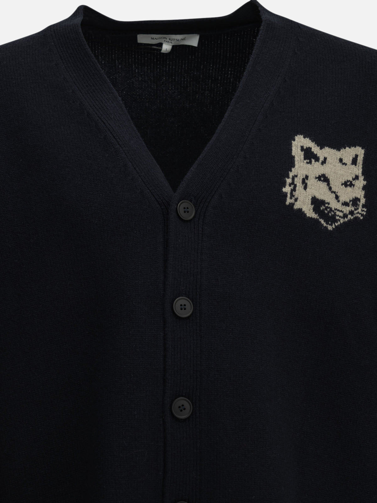 Maison Kitsuné "Fox Head" Cardigan Blue - VIETTI