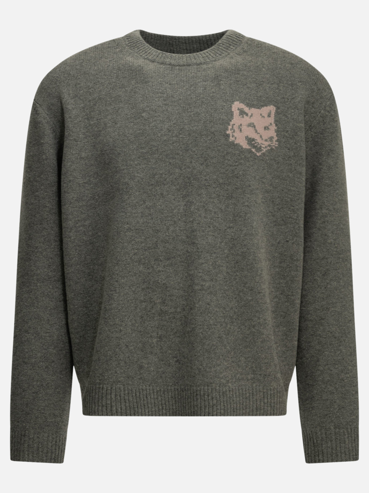 Maison Kitsuné Maglione girocollo "Fox Head" Grigio - VIETTI