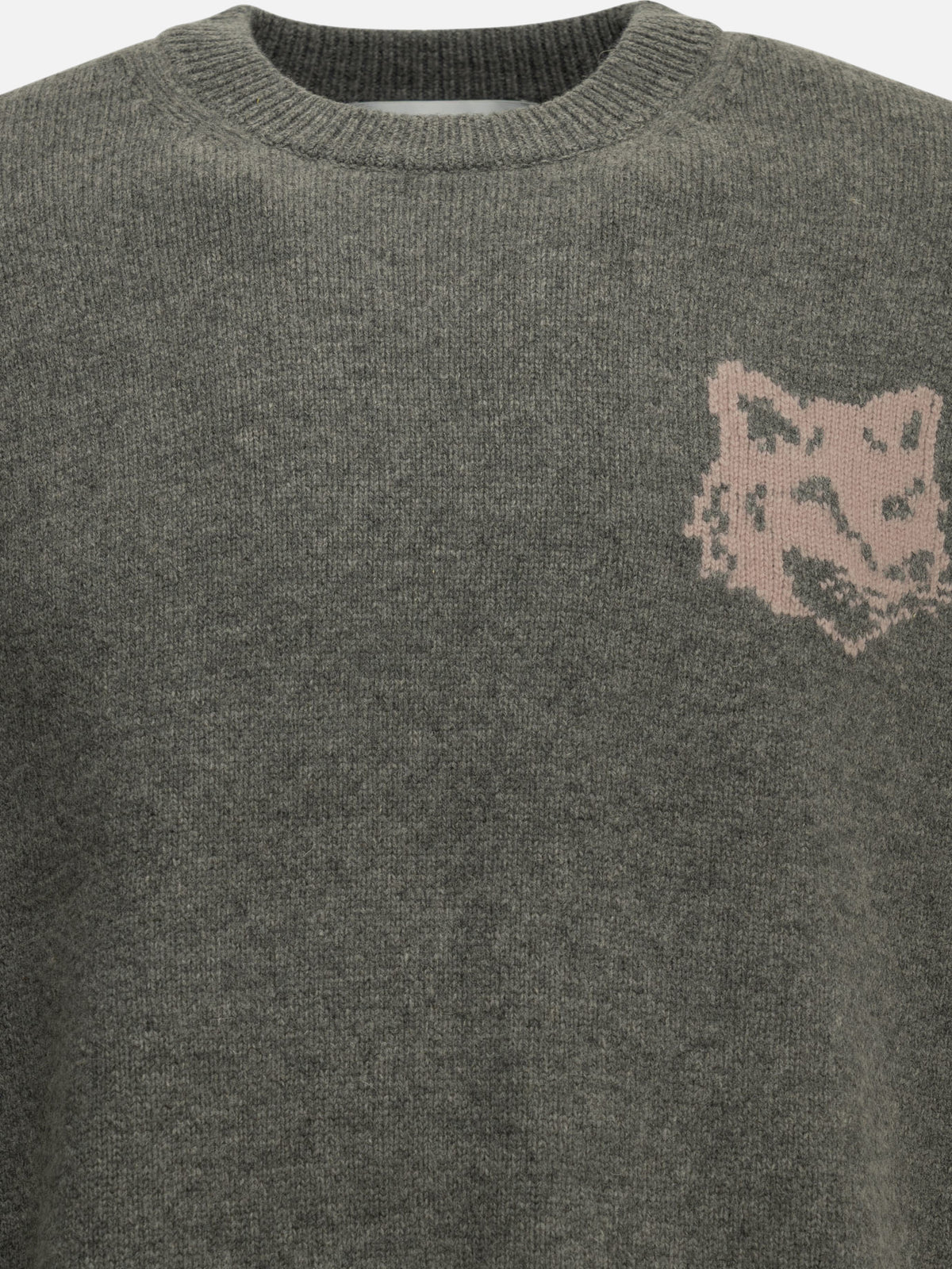 Maison Kitsuné Maglione girocollo "Fox Head" Grigio - VIETTI